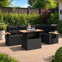 Comfort and Value with 5 Piece Black Garden Sofa Set