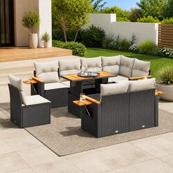 Comfortable and Affordable 9 Piece Garden Sofa Set