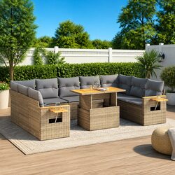 Comfortable and Versatile 10-Piece Garden Sofa Set