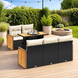 Comfortable 6 Piece Garden Sofa Set with Practical Features