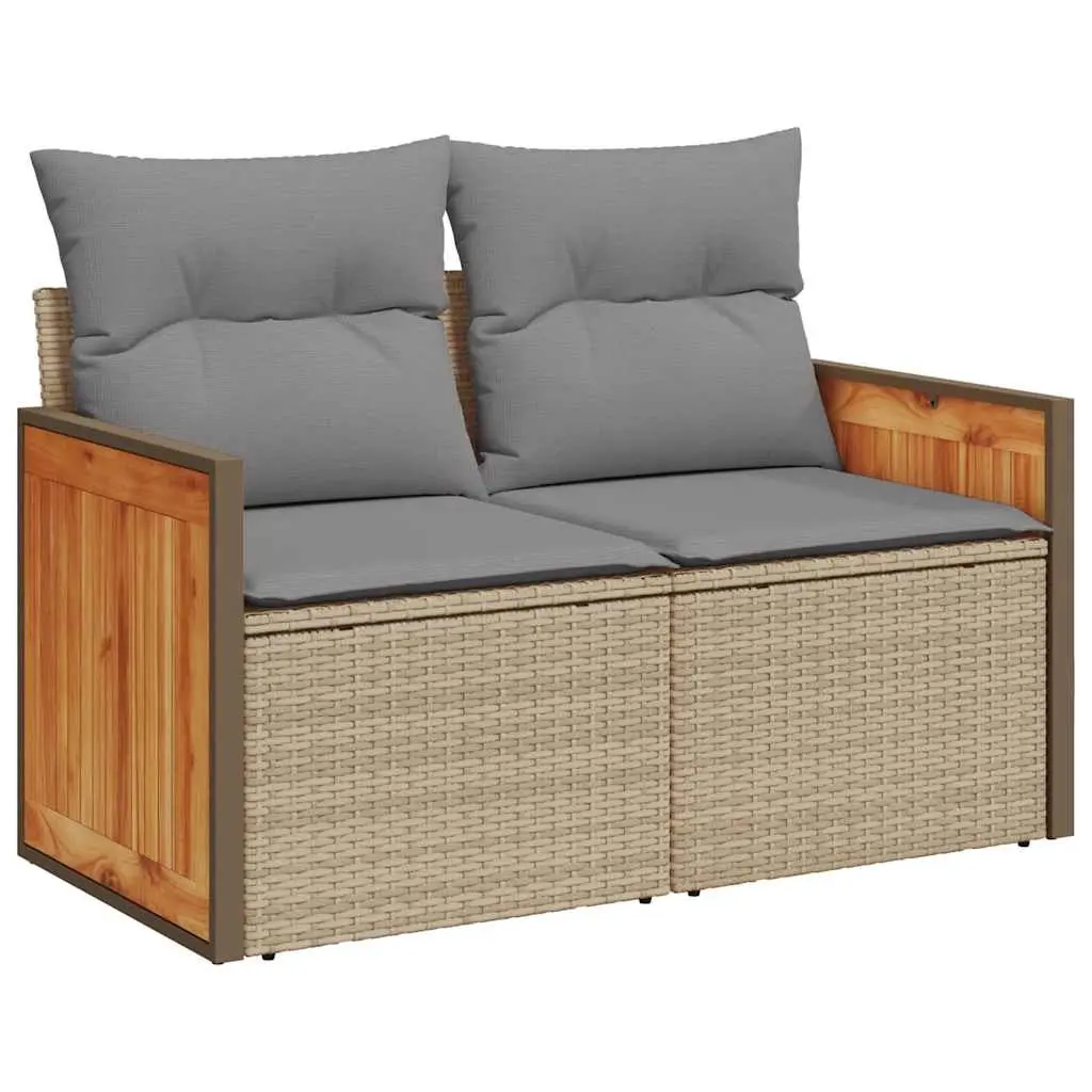 7 Piece Garden Sofa Set with Storage Beige Outdoor Furniture Patio Lounge