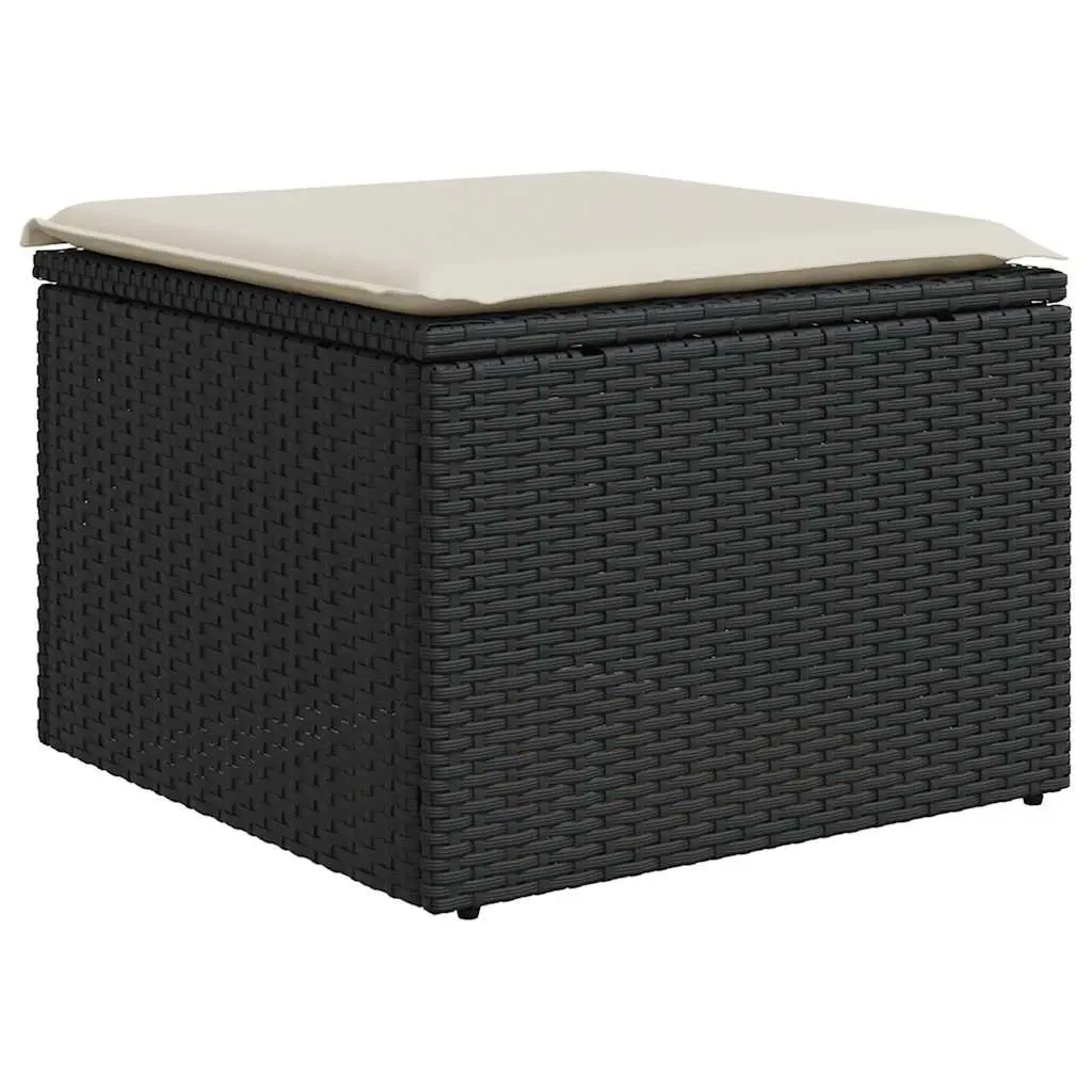 Garden Sofa Set Modular Outdoor Furniture 6 Piece Black Rattan Patio Seating