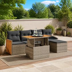 Comfort and Value: 6 Piece Grey Garden Sofa Set