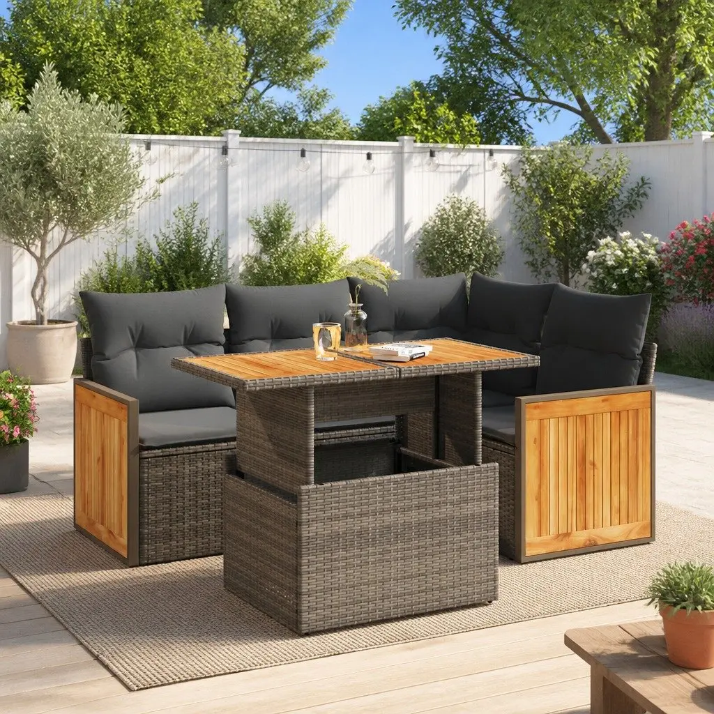 5-Piece Garden Sofa Set with Storage Solutions