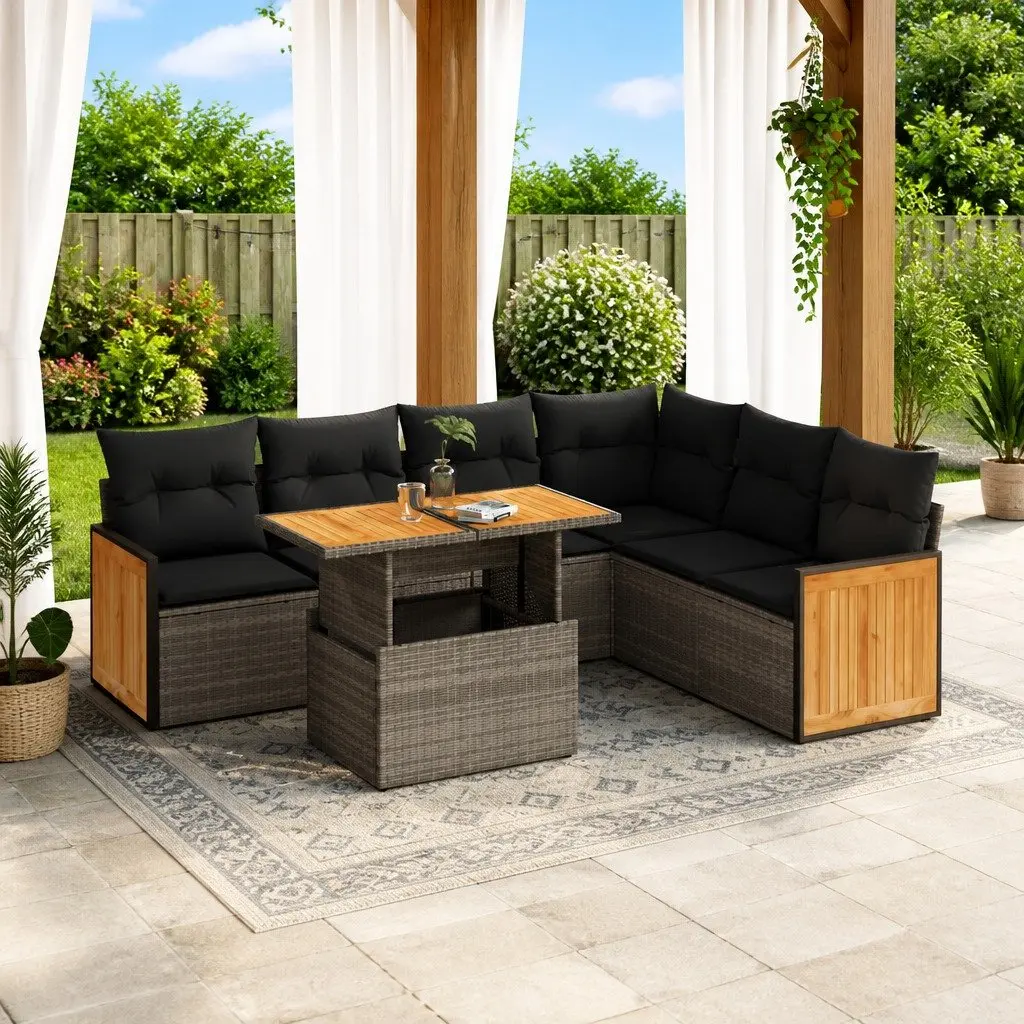7-Piece Outdoor Sofa Set with Storage Solutions