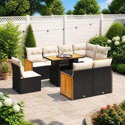 Warm and Welcoming 9-Piece Outdoor Sofa Set with Storage