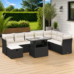 Comfort Meets Value: 9-Piece Outdoor Sofa Set in Black