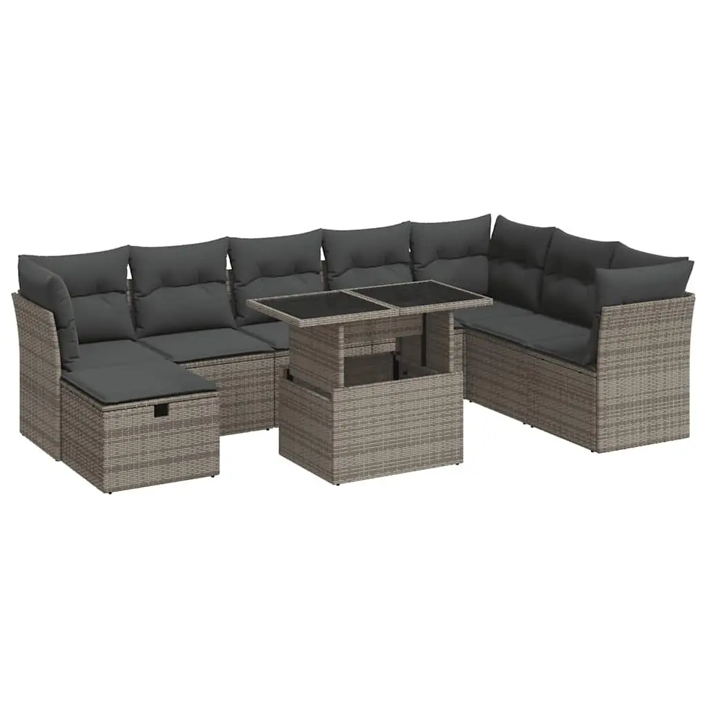 9 Piece Grey Sofa Set