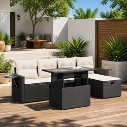Comfortable 6 Piece Garden Sofa Set with Storage Bags