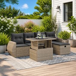 Comfortable and Practical Grey Outdoor Sofa Set
