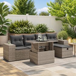 Comfortable and Functional 6 Piece Grey Sofa Set
