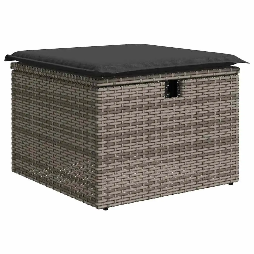 Garden Sofa Set 8 Piece Outdoor Furniture Grey Poly Rattan Patio Cushions