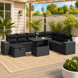 Comfortable and Functional 9-Piece Garden Sofa Set