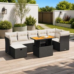 Value-Driven 8 Piece Garden Sofa Set in Black