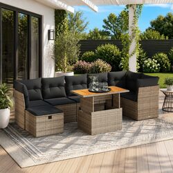 Comfortable 8-Piece Garden Sofa Set with Smart Storage