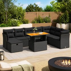 Comfortable and Reliable 9 Piece Black Sofa Set