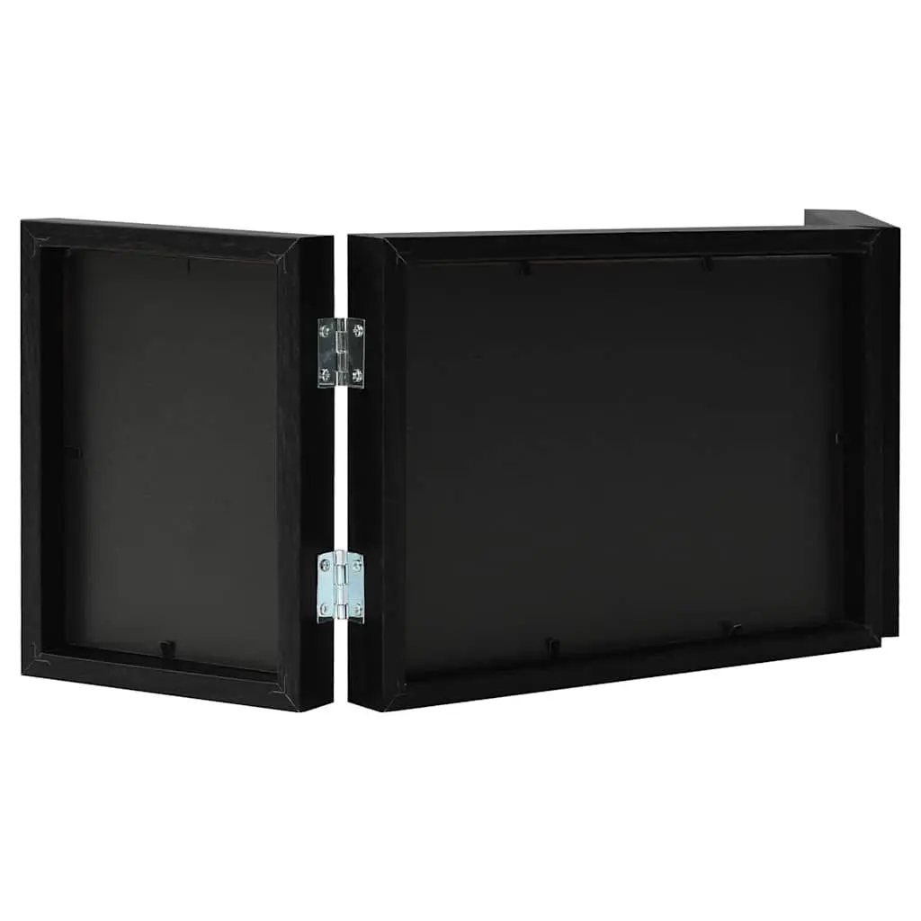 Trifold Photo Frame Collage Display Black 22x15cm 10x15cm
