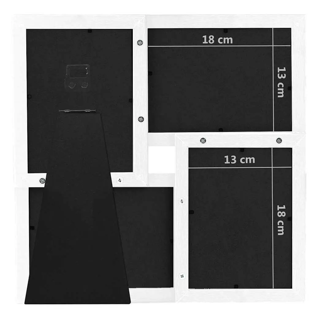 Photo Frame Collage Display White Modern for 4 Pictures 13x18cm Size Wall or Table Decor
