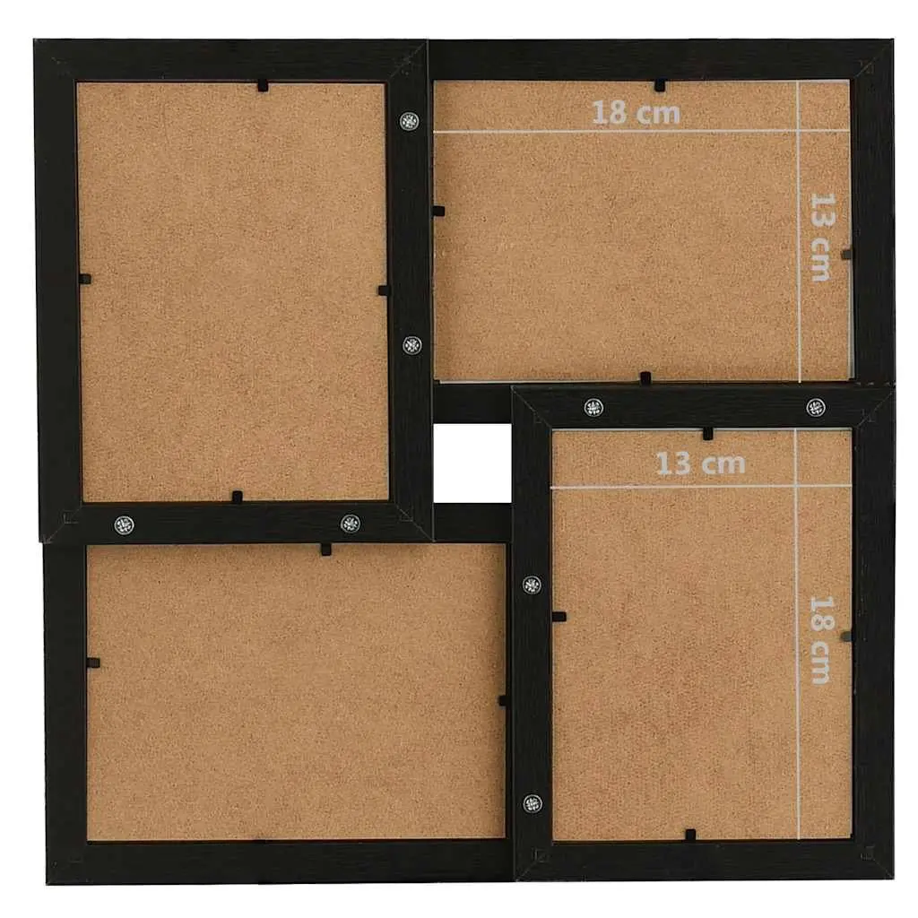Collage Photo Frame 4 Opening Display 13x18 cm Black Wall Table Decor
