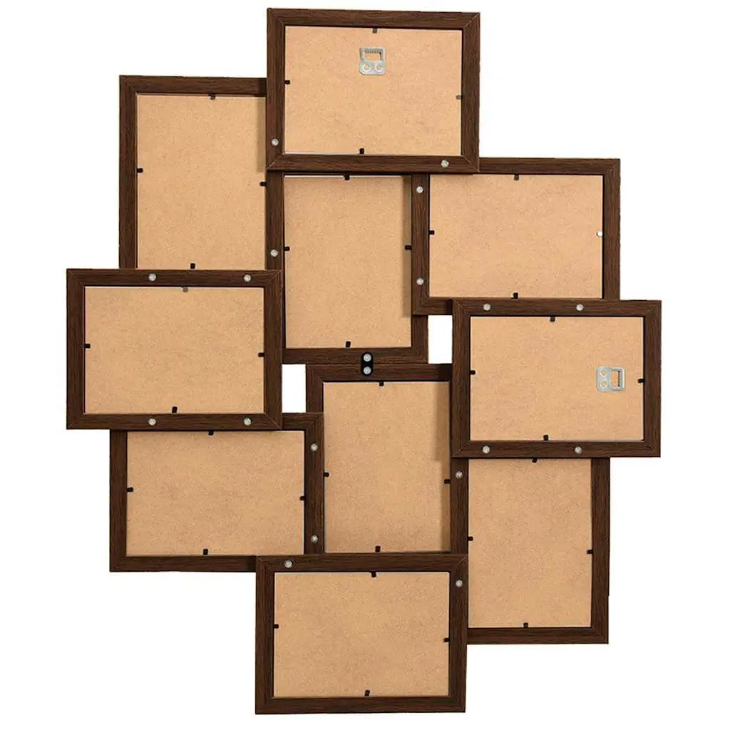 Collage Photo Frame Set 10 Piece 13x18cm Wall Gallery Display Dark Brown