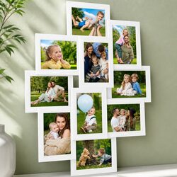 Collage Photo Frame 10 Pieces 10x15 cm Wall Display White Gallery Picture Decor