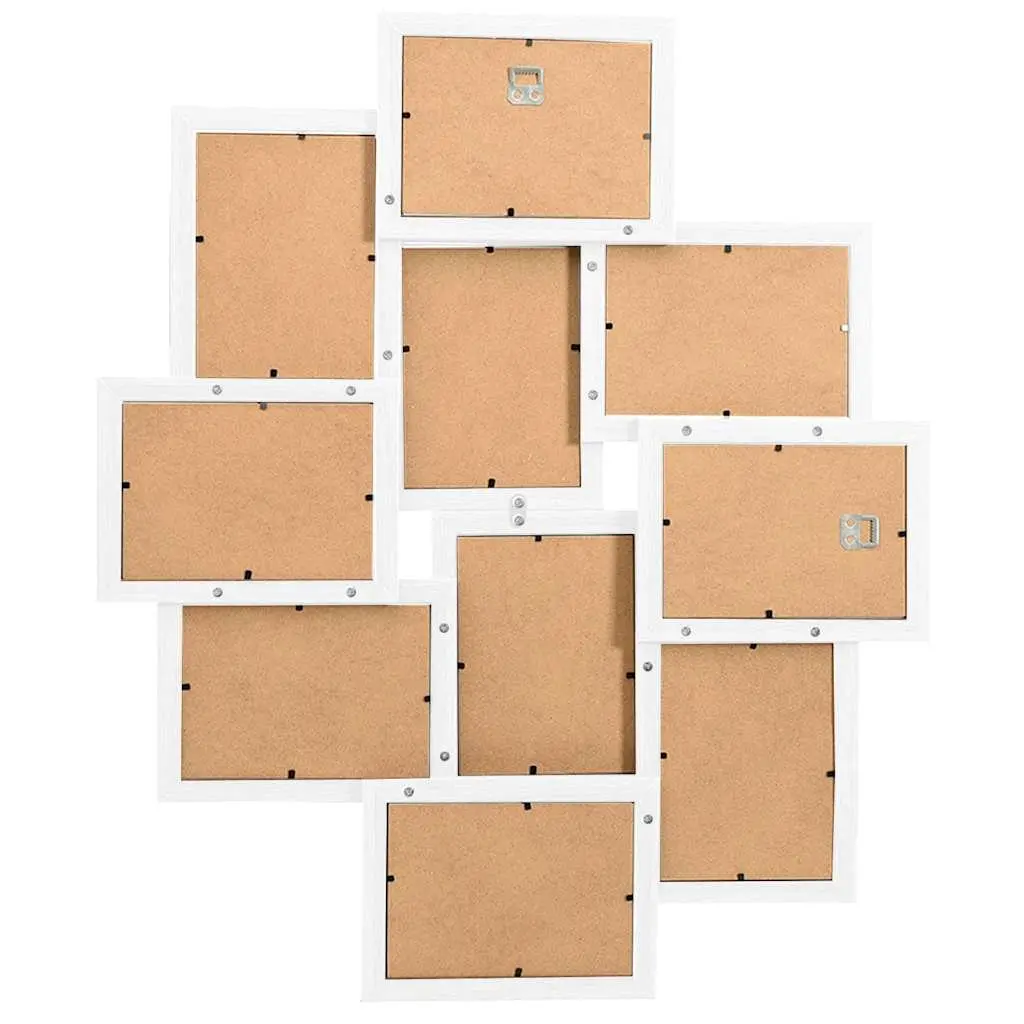 Collage Photo Frame Wall Display 10 Piece 10x15 cm White Gallery Picture Decor