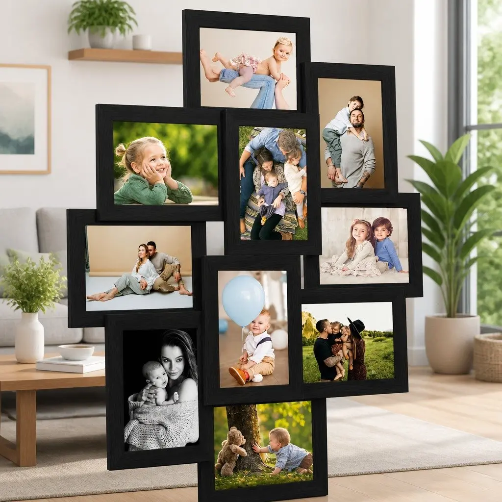 10-Piece Collage Photo Frame Set in Black