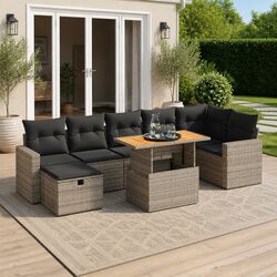 Comfortable 5 Piece Grey Sofa Set for Outdoor Relaxation