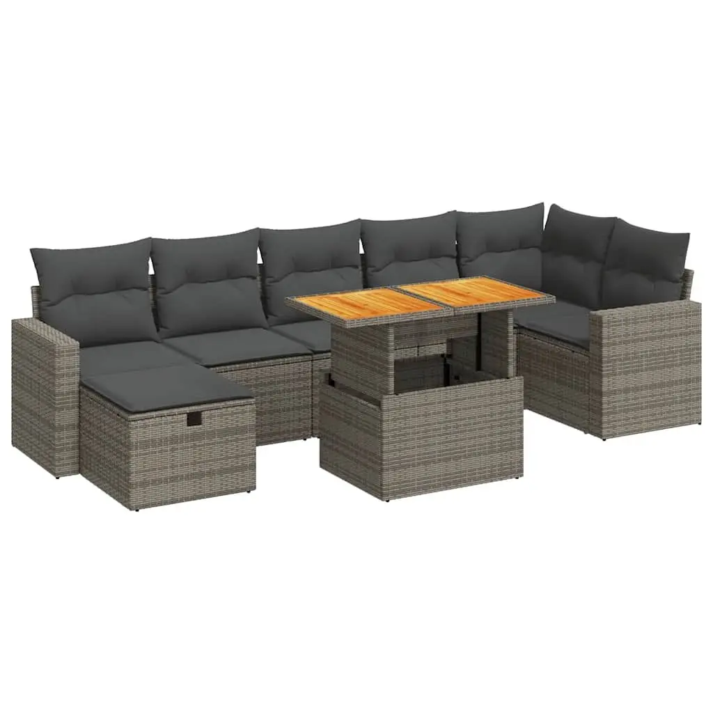 5 Piece Garden Sofa Set Outdoor Patio Furniture Grey Poly Rattan