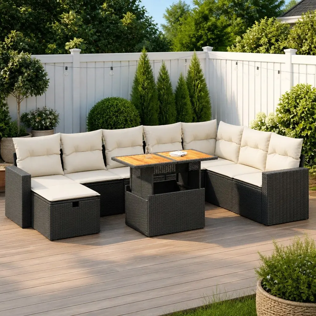 Black Outdoor Sofa Set for Relaxation