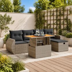Reliable Grey Garden Sofa Set for Comfort and Ease