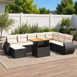 Comfortable 9-Piece Garden Sofa Set with Practical Features
