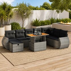 Comfortable 9-Piece Outdoor Sofa Set with Storage Options