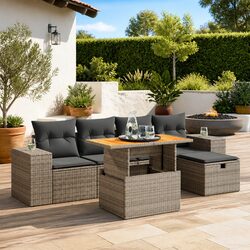 Comfortable 6 Piece Outdoor Sofa Set with Practical Features