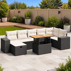 Comfort-Focused 5 Piece Black Garden Sofa Set