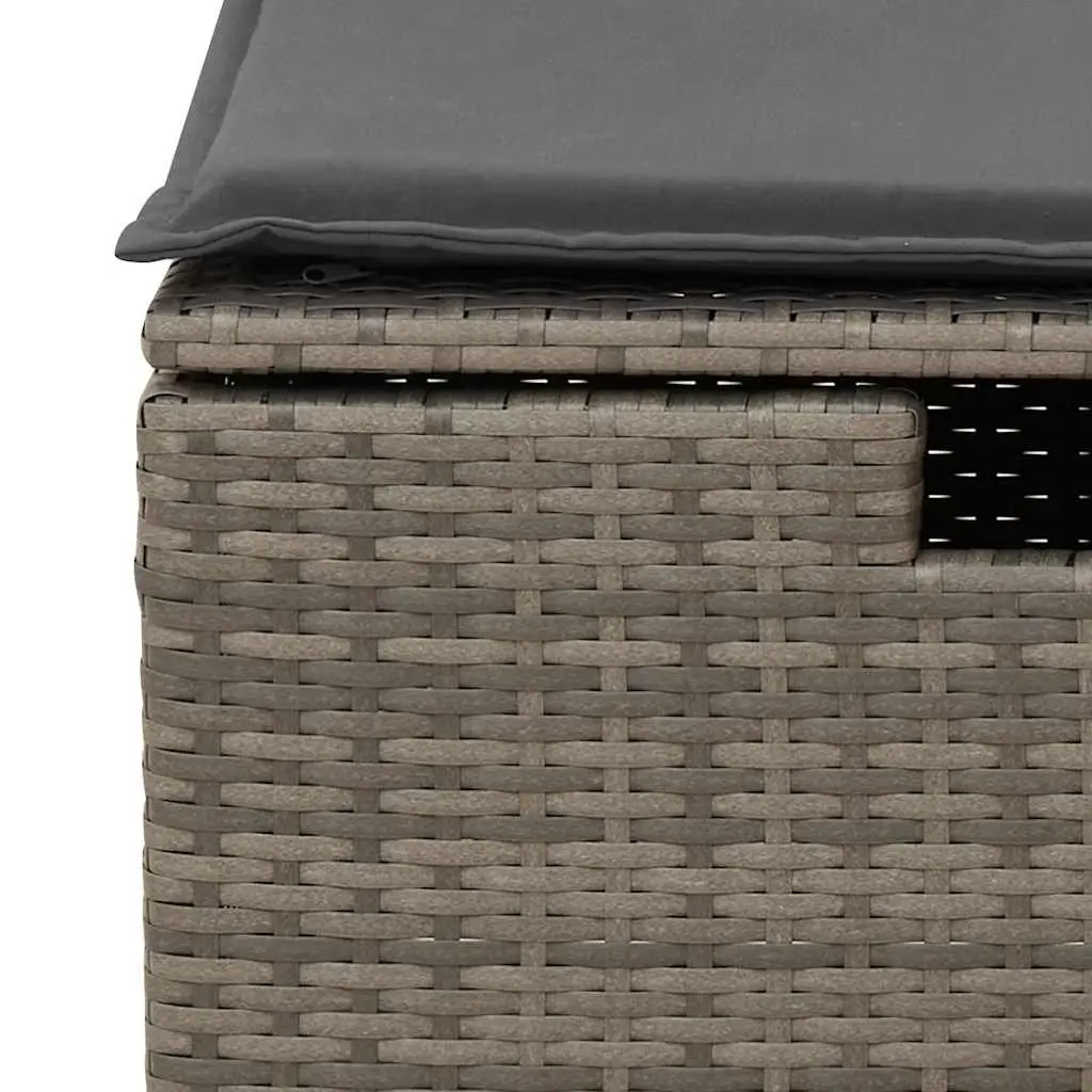 Garden Sofa Set 8 Piece Outdoor Furniture Grey Poly Rattan Patio with Cushions