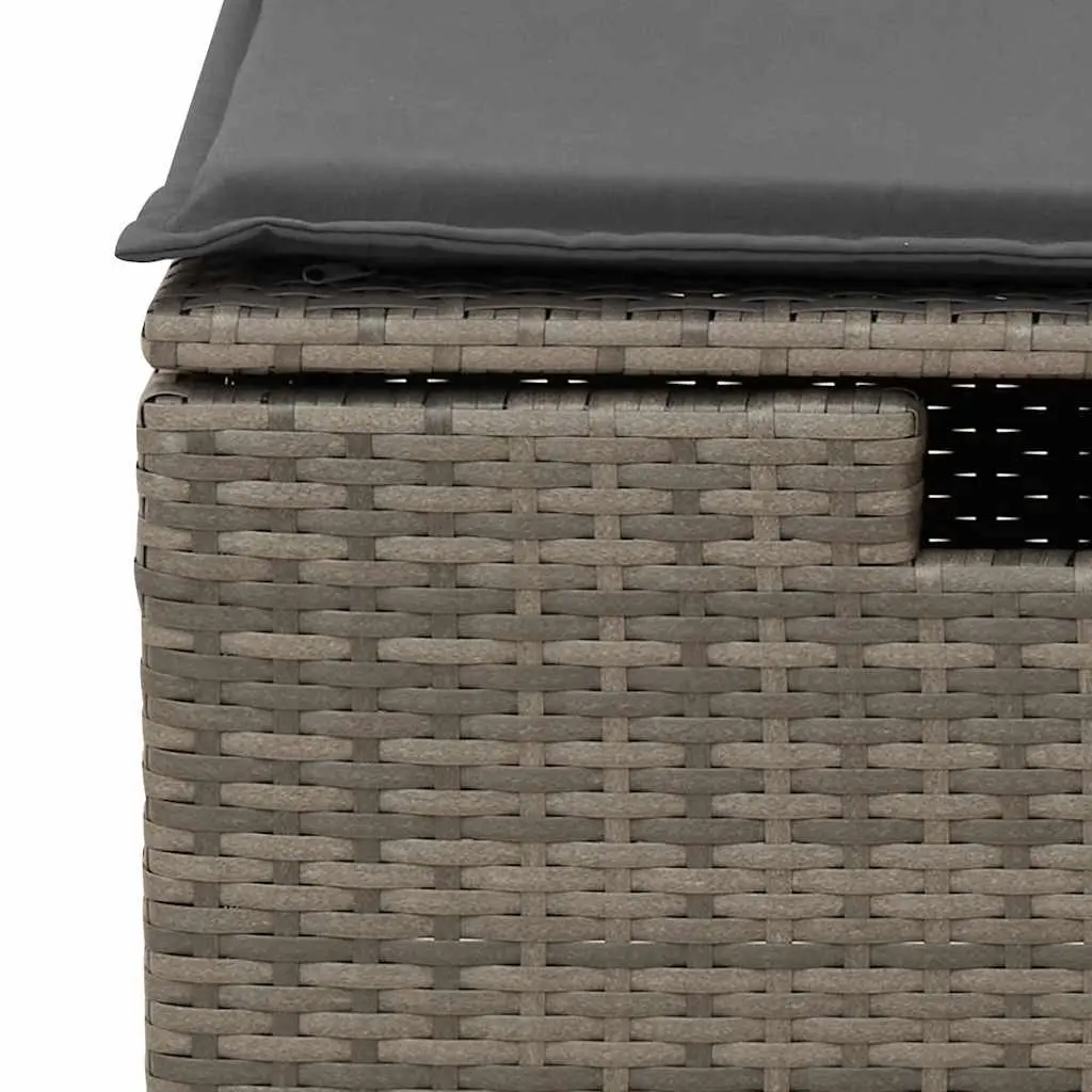 Garden Sofa Set Outdoor Furniture 6 Piece Grey PE Rattan