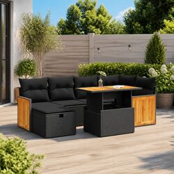 8 Piece Black Rattan Sofa Set: Practical Outdoor Comfort