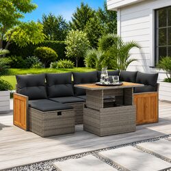 Comfortable 8-Piece Grey Sofa Set for Outdoor Relaxation