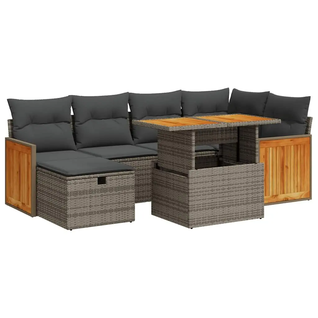 Garden Sofa Set 8 Piece Outdoor Furniture Grey PE Rattan Patio Lounge