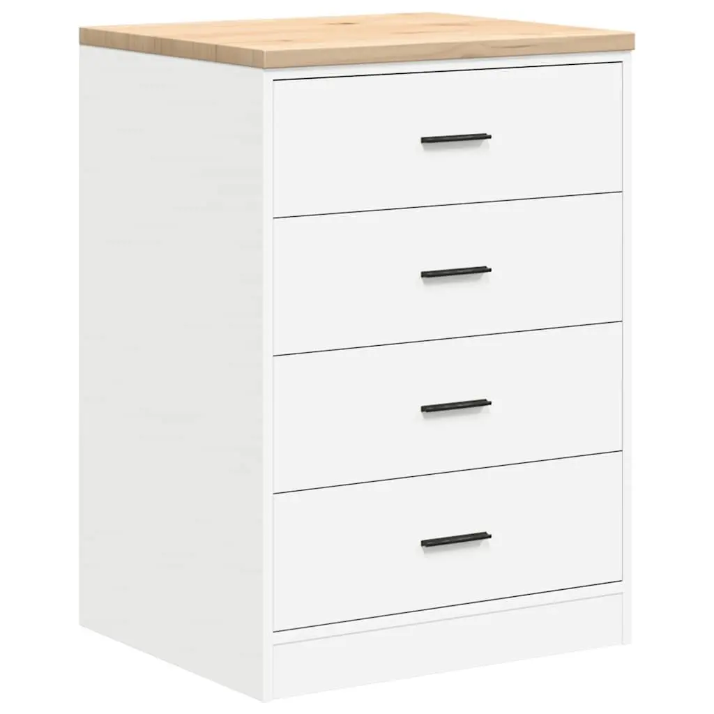 Garage Storage Cabinets 2pc White Engineered Wood Tool Organiser