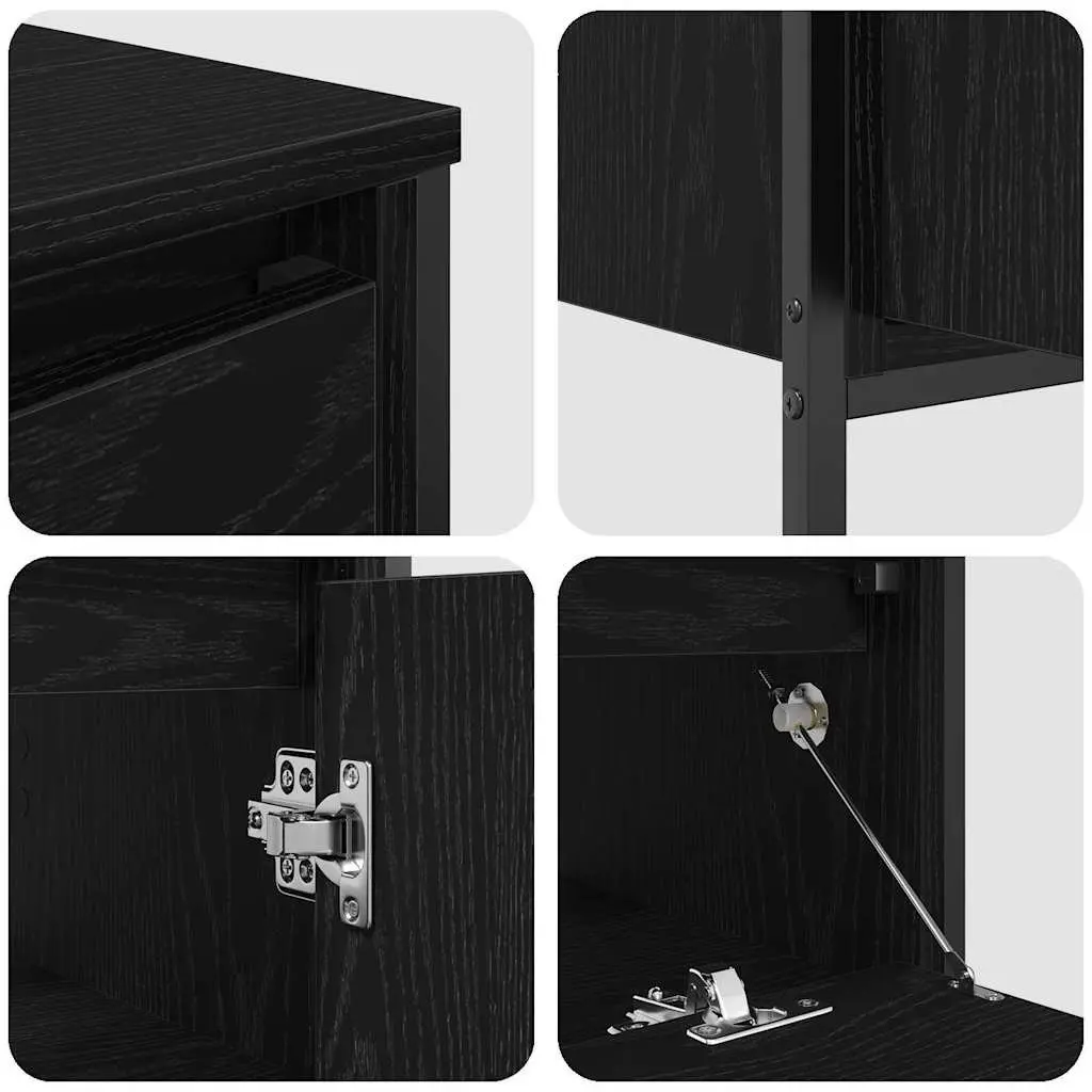 Bathroom Furniture Set Storage Cabinet Unit 3 Piece Black Oak