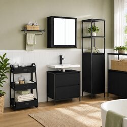 Reliable 2-Piece Bathroom Furniture Set in Black Oak