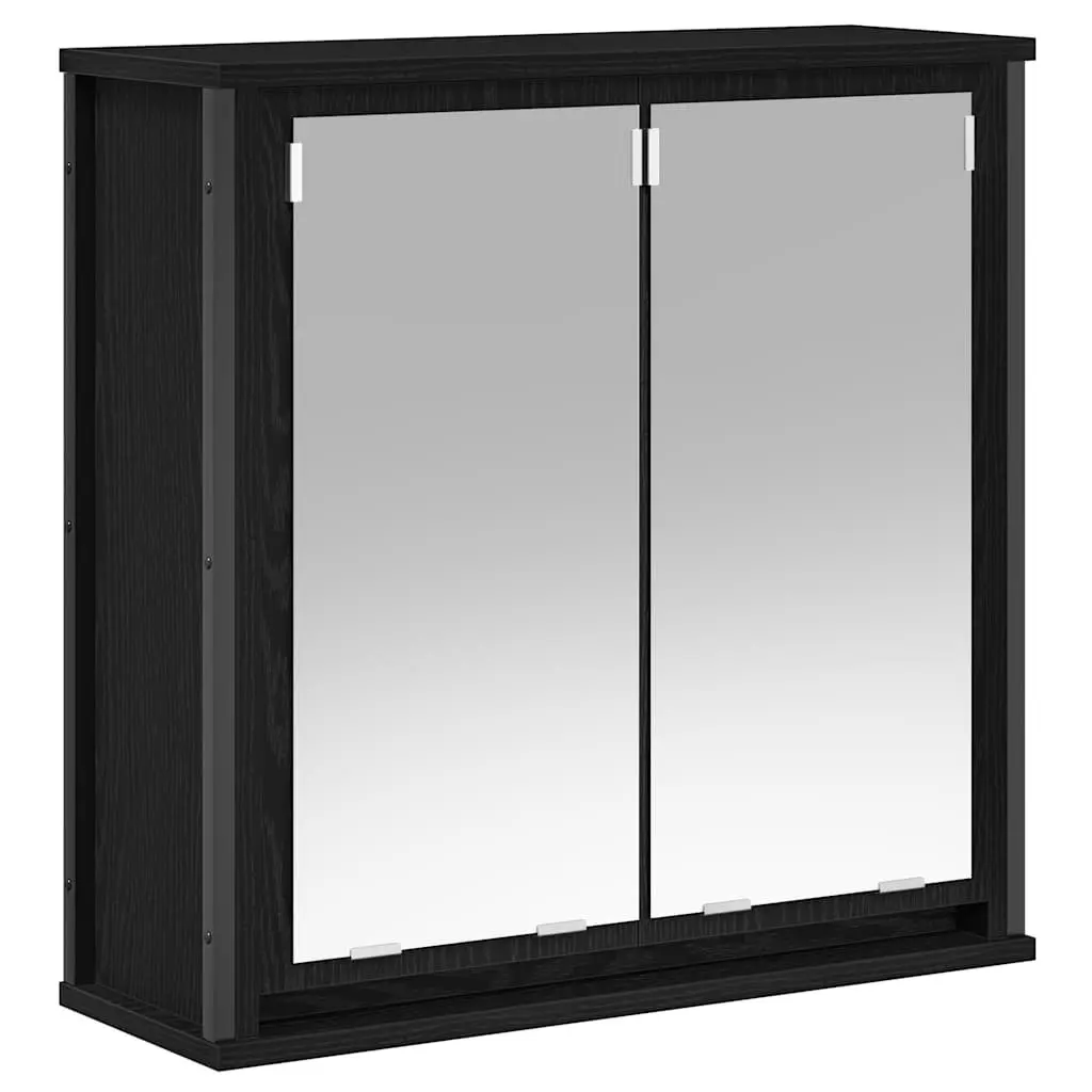 Bathroom Furniture Set 5 Pieces Black Wall Cabinet Shelf Storage Vanity Unit