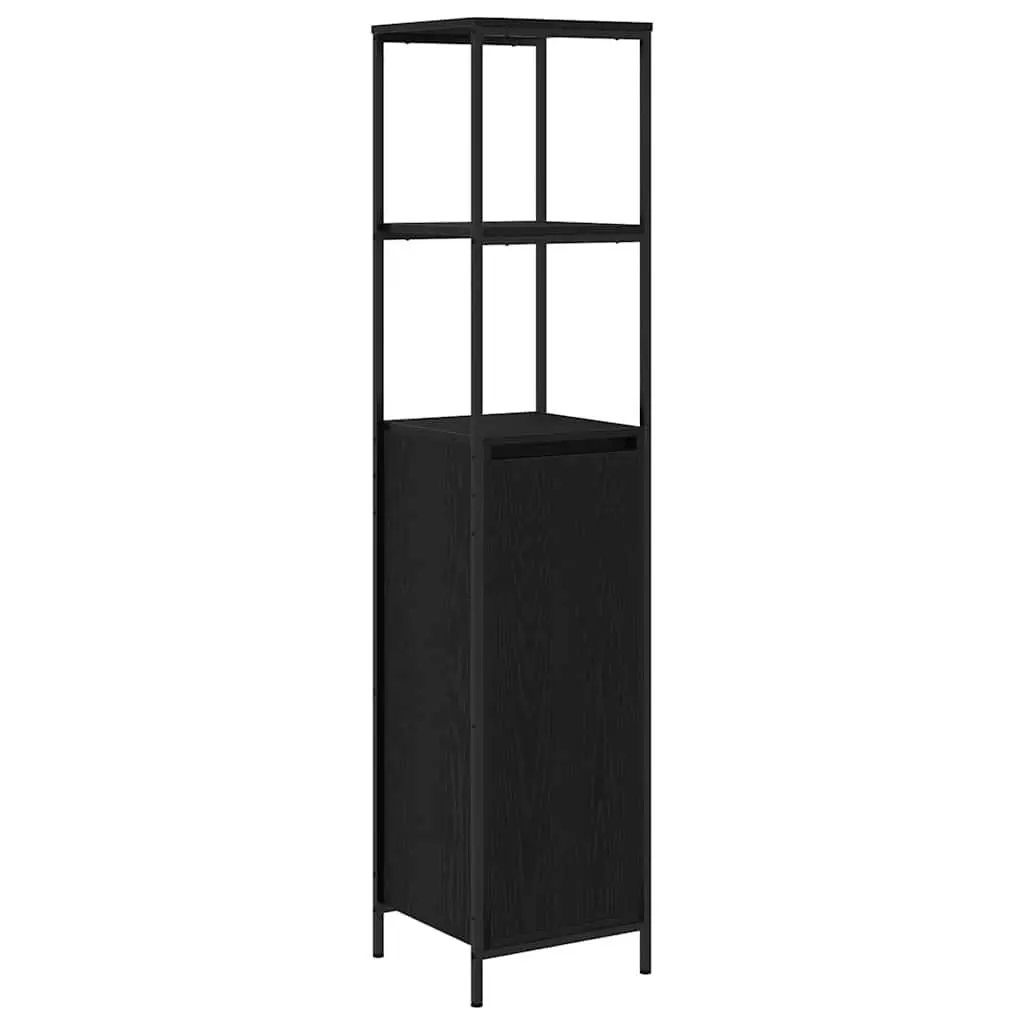 Bathroom Furniture Set 3 pcs Black Oak Vanity Storage Cabinet Drawers Shelves