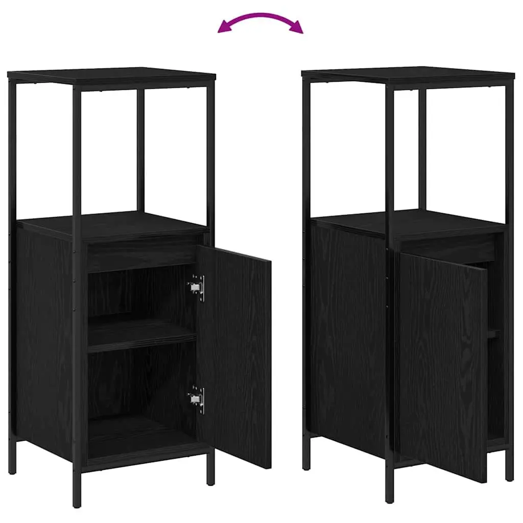 Bathroom Furniture Set 3 pcs Black Oak Vanity Storage Cabinet Drawers Shelves