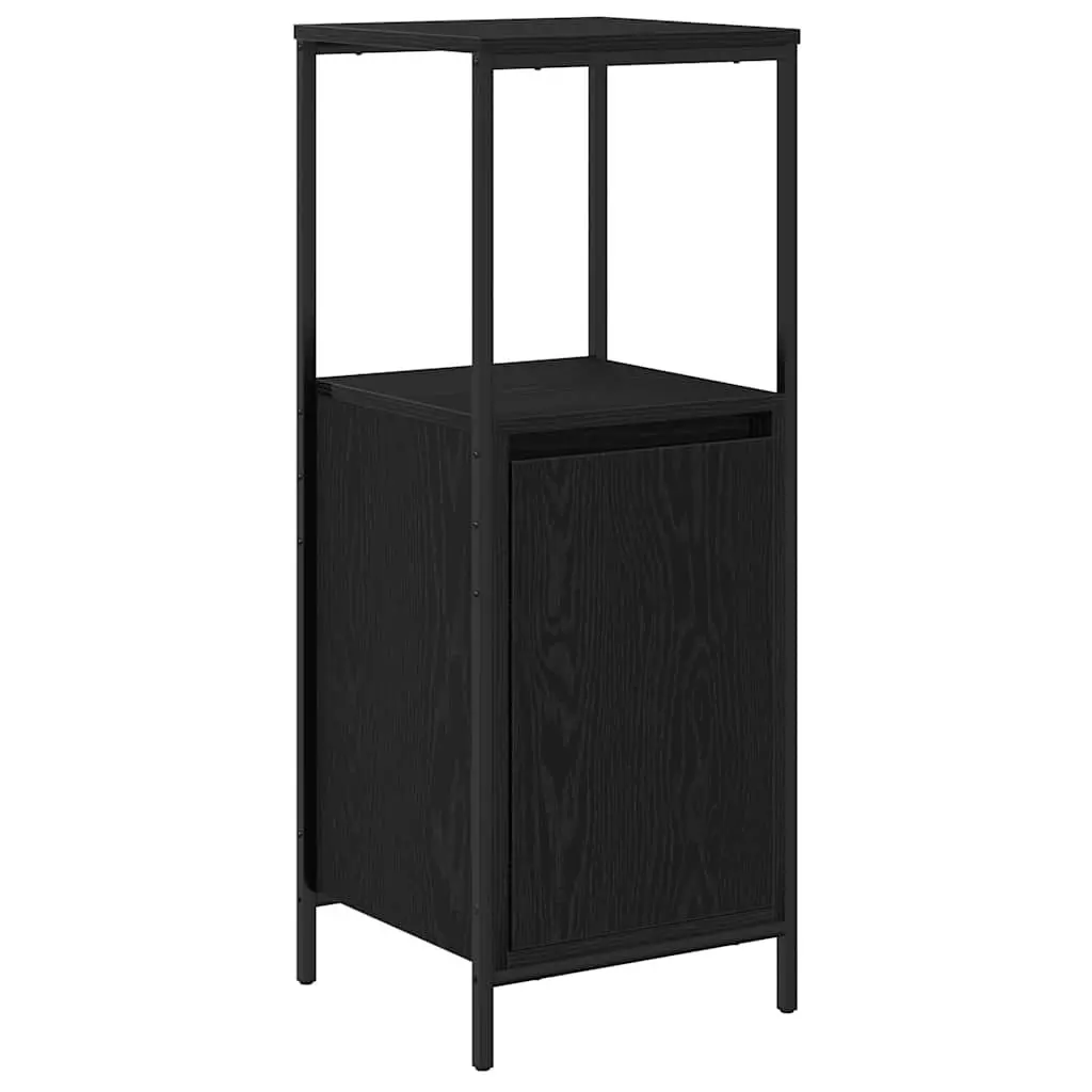 Bathroom Furniture Set Storage Unit Vanity Cabinet with Mirror 3pcs Black Oak