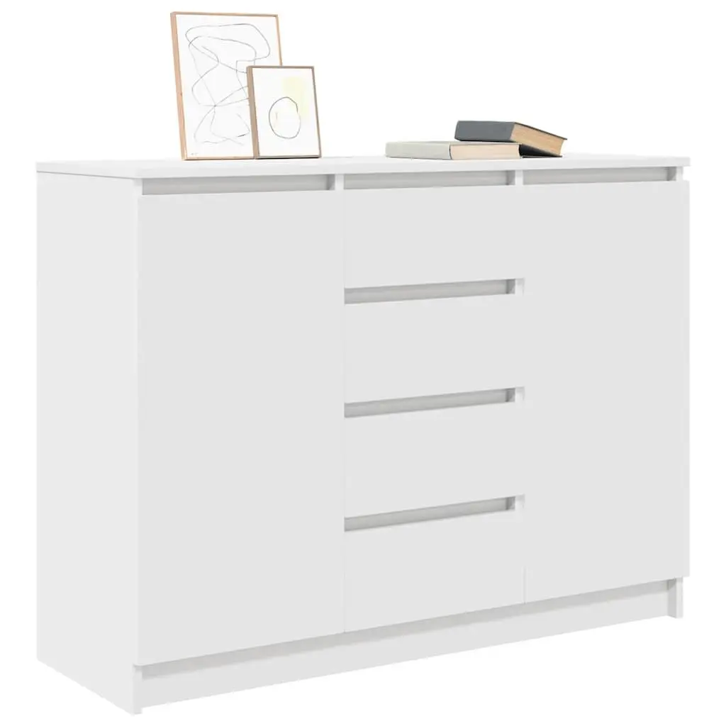 Sideboard with Drawers White Storage Cabinet Engineered Wood Buffet Organiser