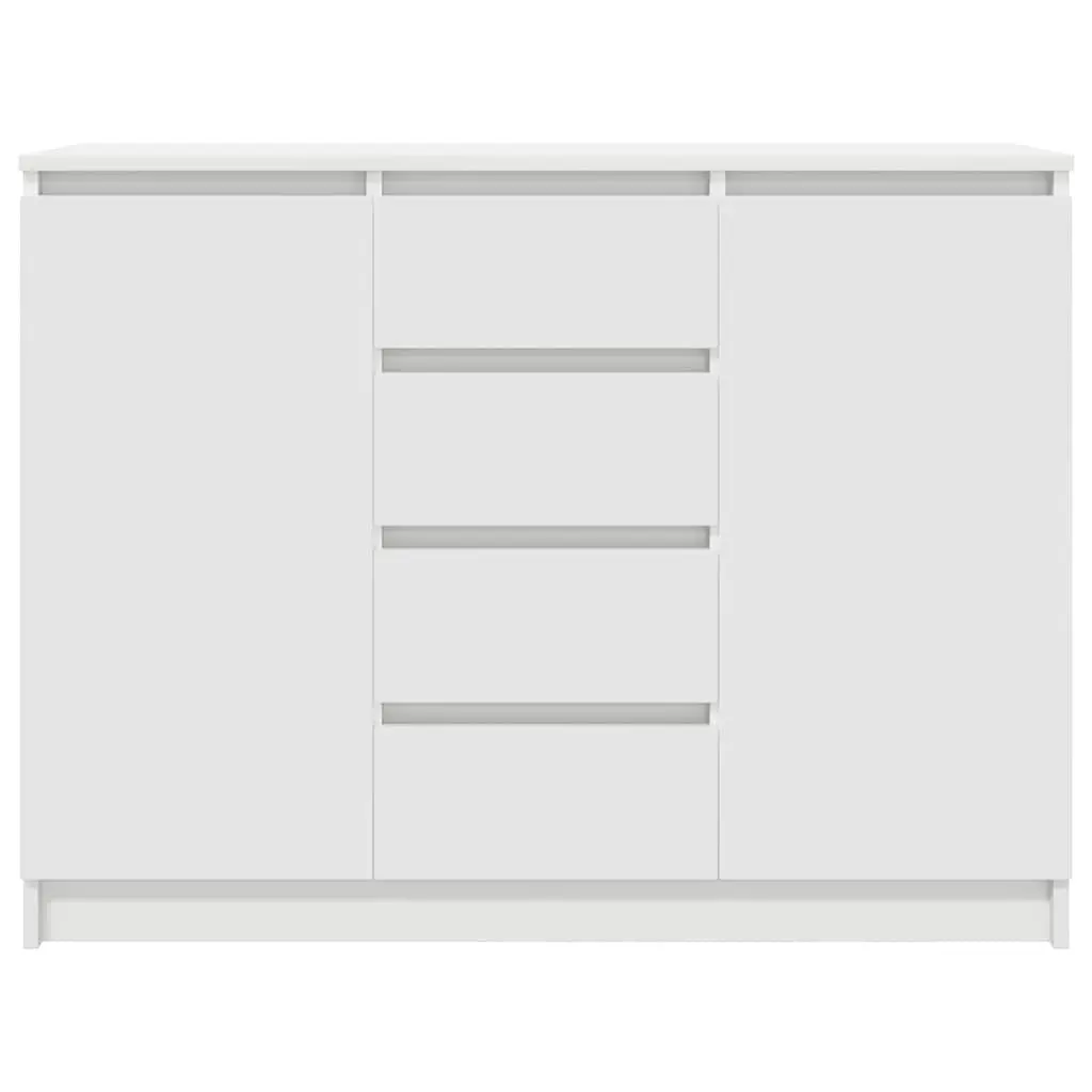 Sideboard with Drawers White Storage Cabinet Engineered Wood Buffet Organiser