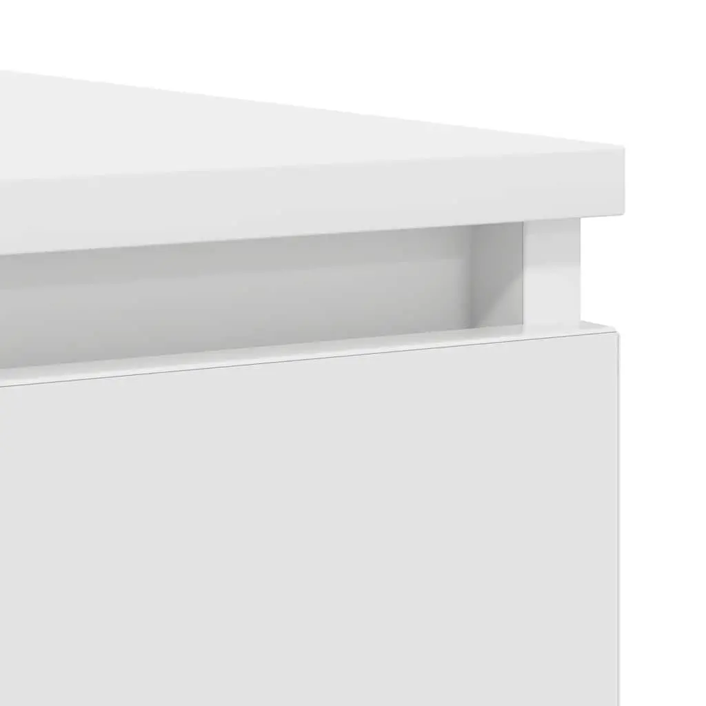 Sideboard with Drawers White Storage Cabinet Engineered Wood Buffet Organiser